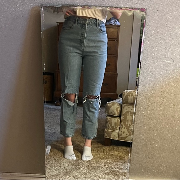 PacSun Light Blue High Waisted Straight Leg Jeans - Picture 2 of 6